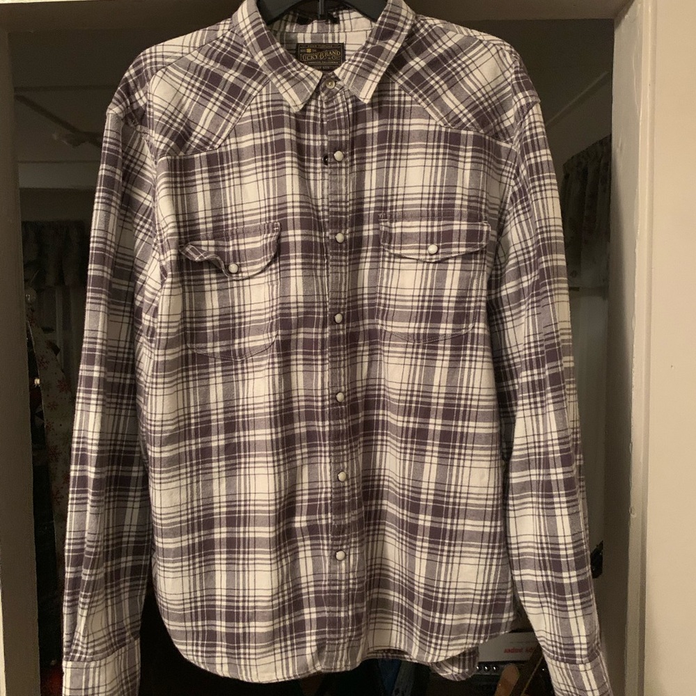 Lucky Brand mens XL western style flannel shirt